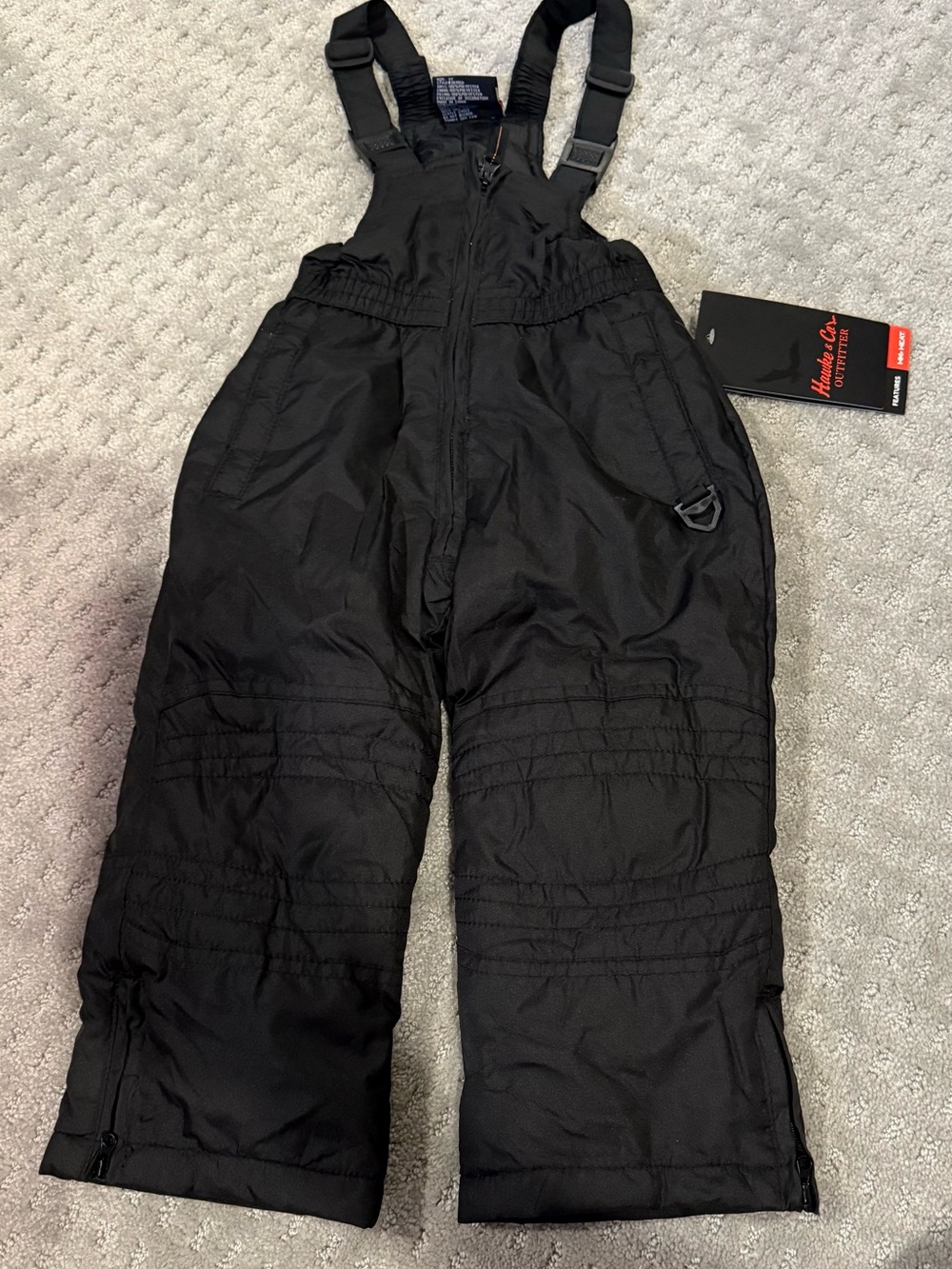 Hawke & Co Black Kids Snow Bib Overalls